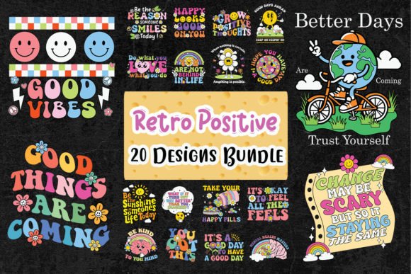 Download Retro Positive Quote SVG Bundle - Quote Collection