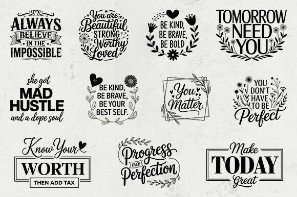 Download Boho Motivational Quotes SVG Bundle - Quote Collection