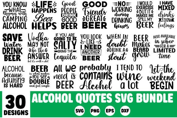 Download Alcohol Quotes SVG Bundle - Quote Collection