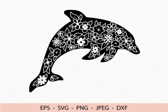 Download Dolphin Svg Floral Sea Animal Cricut Dxf - Dolphin svg Collection