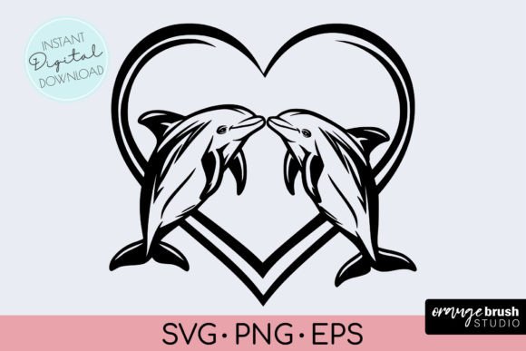 Download Dolphins SVG | Heart Shape Dolphin SVG - Dolphin svg Collection