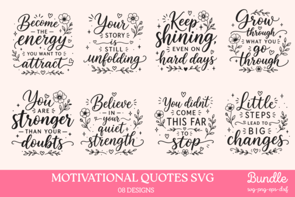 Download Motivational Quotes SVG Bundle - Quote Collection