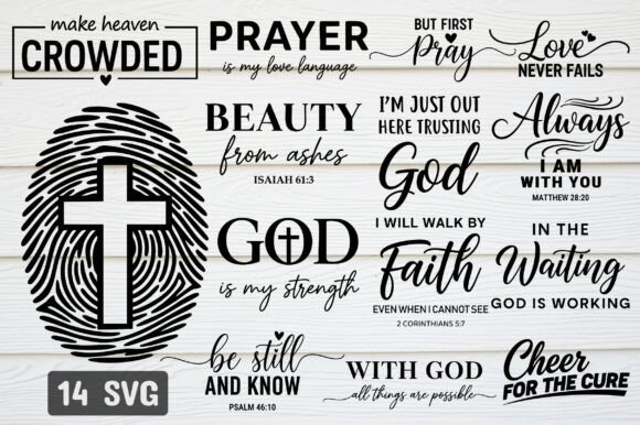 Download Christian Quotes SVG Bundle, Prayer SVG - Quote Collection