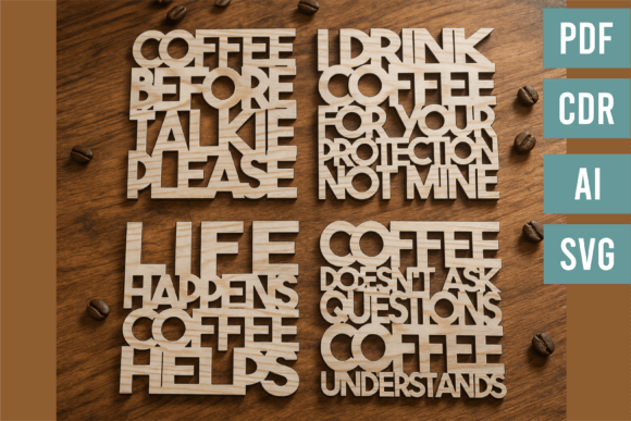 Download Coffee Quote SVG Bundle Funny Coasters - Quote Collection