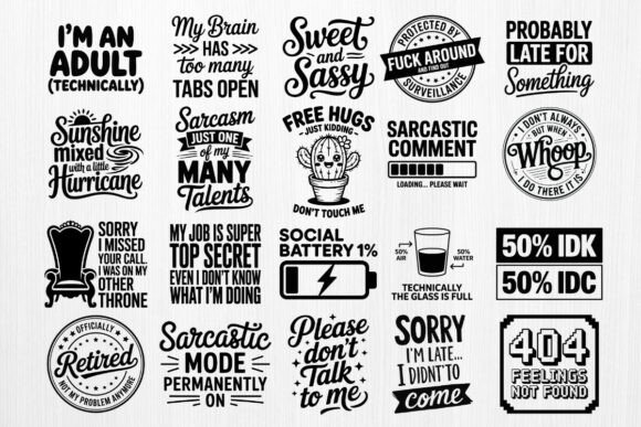 Download Funny Sarcastic Quote SVG Bundle - Quote Collection