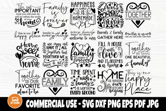 Download Family Quotes SVG Bundle, Farmhouse Sign - Quote Collection