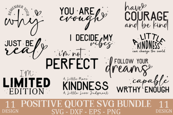 Download Positive Quote SVG Bundle, Inspirational - Quote Collection