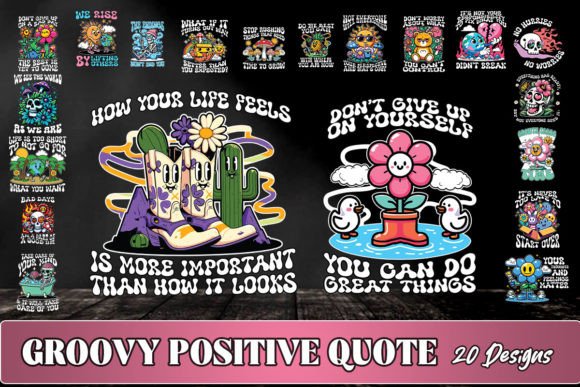 Download Groovy Positive Quote SVG Bundle - Quote Collection