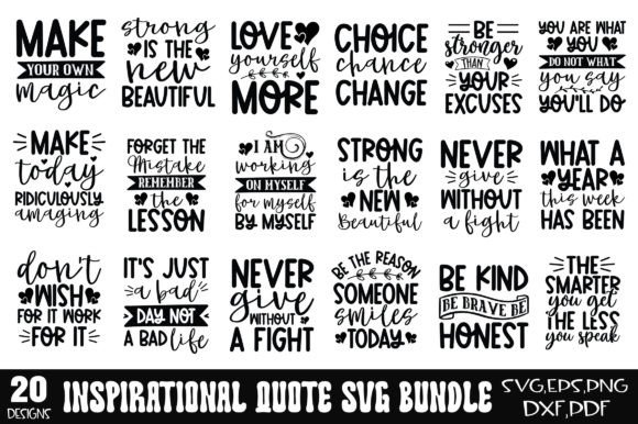 Download Inspirational Quote SVG Bundle - Quote Collection