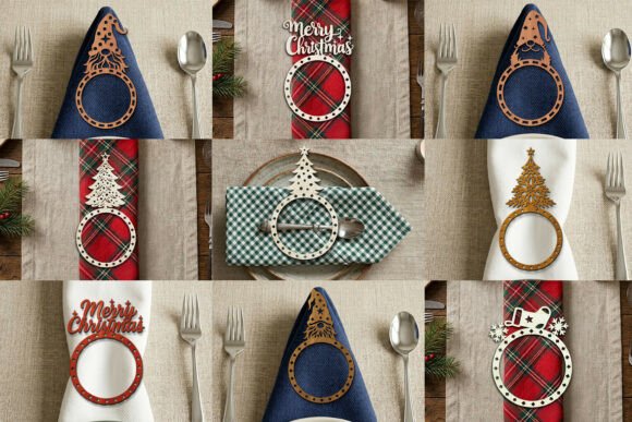 Download Laser Cut Christmas Napkin Ring Bundle - Laser cut christmas Collection