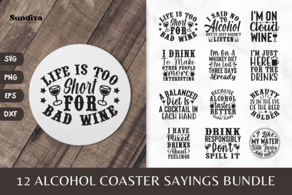 Download 12 Alcohol Coaster Quotes SVG - Quote Collection