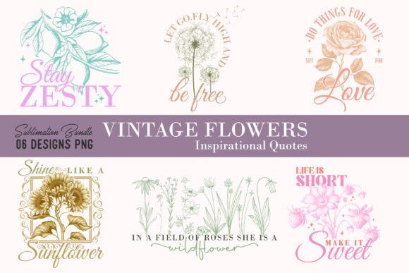 Download Vintage Flower Inspirational Quotes PNG - Quote Collection