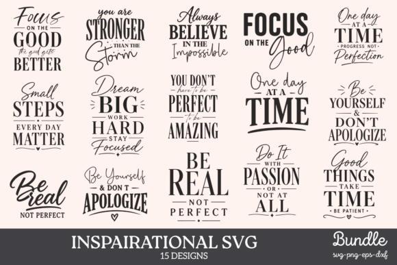 Download Inspirational Quotes SVG Bundle - Quote Collection