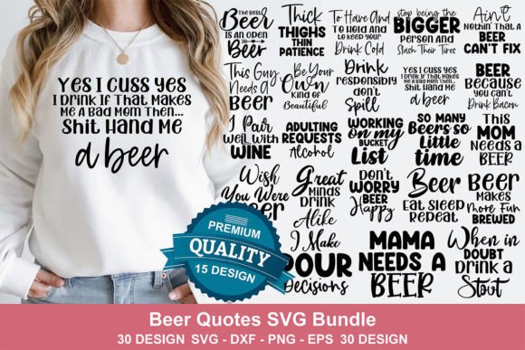 Download 30 Beer Quotes SVG Bundle - Quote Collection